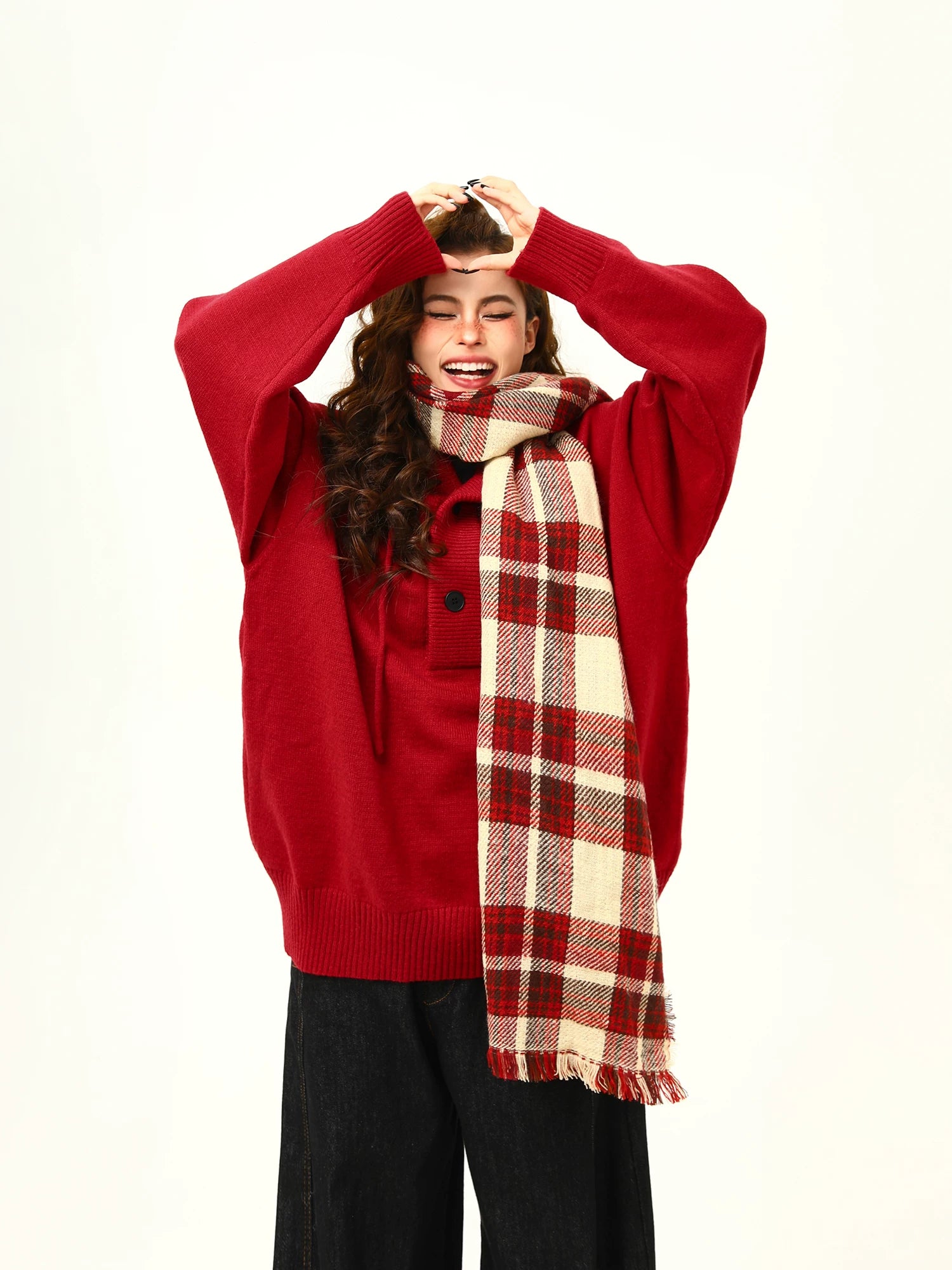 Cranberry Puff Knit Hoodie Sweater