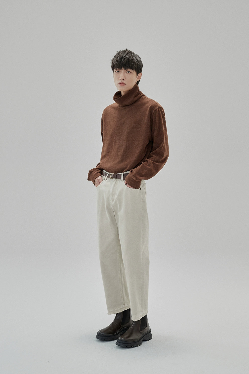 Ruched Turtleneck Oversized Long Sleeve Base Layer