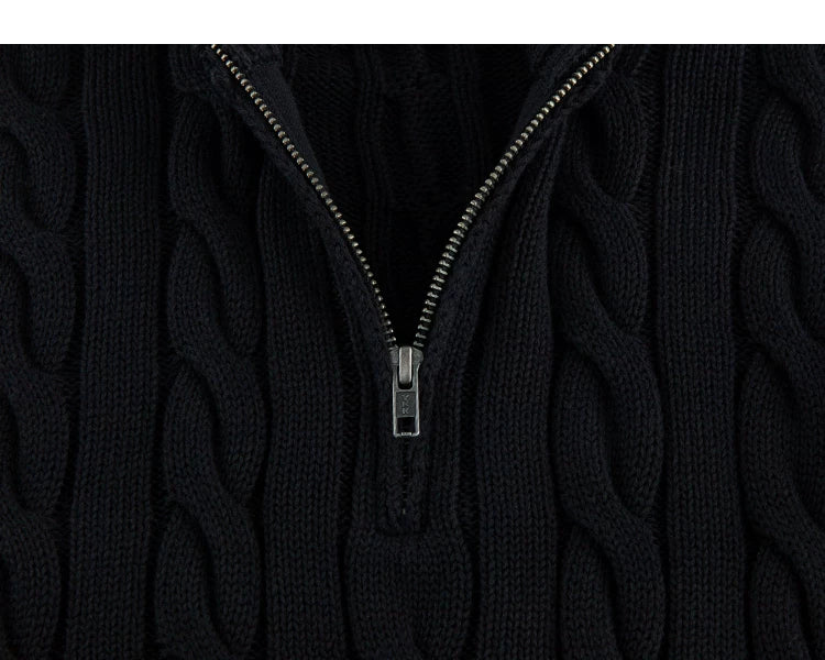 Cable Crest Half-Zip Aran Sweater