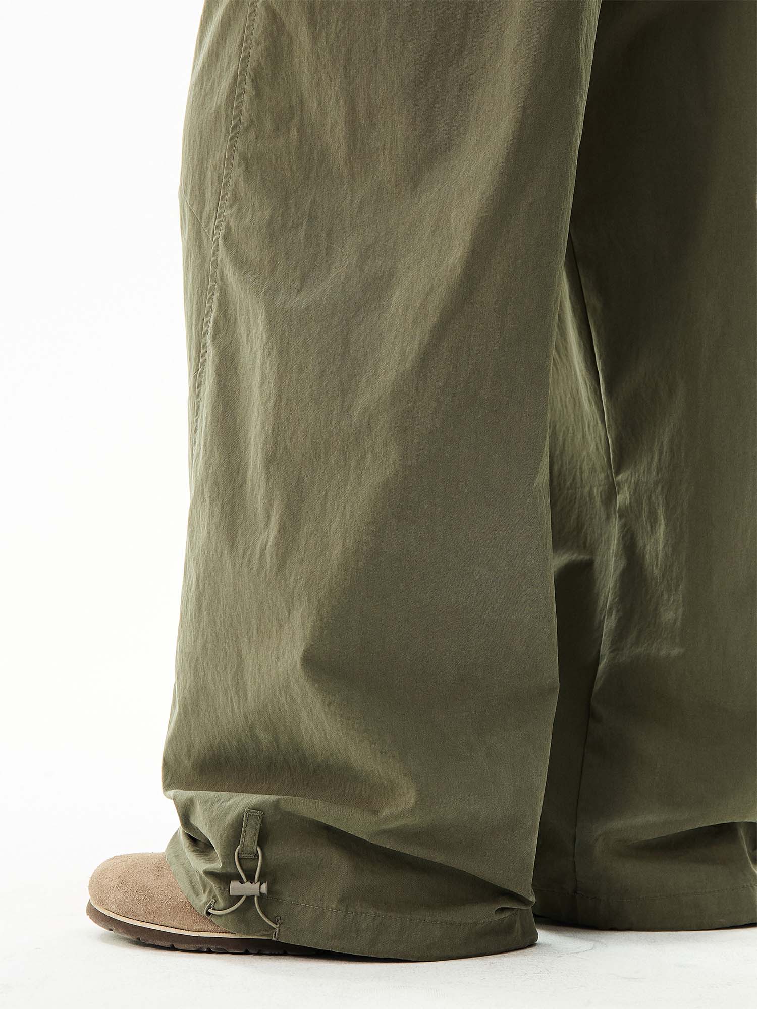 Wide-Leg Cargo Pants with Tie-Front Detail