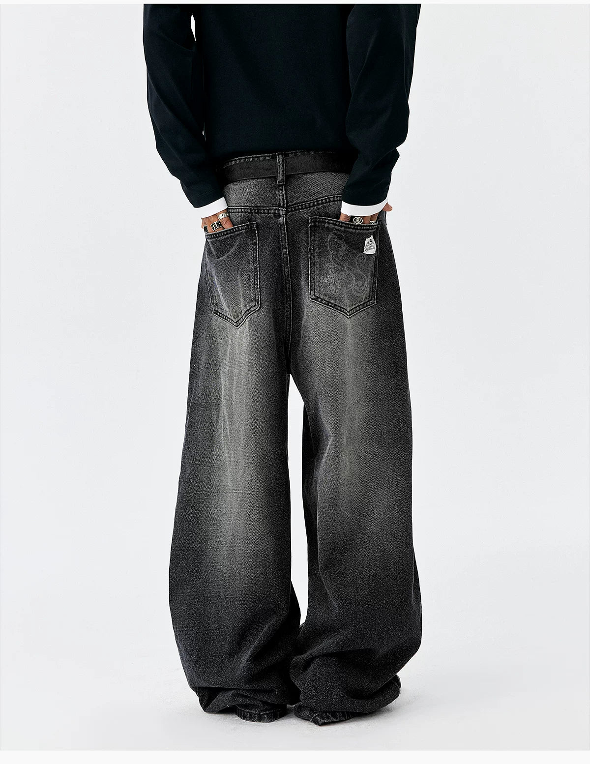Shadowfade Wide-Leg Denim Jeans