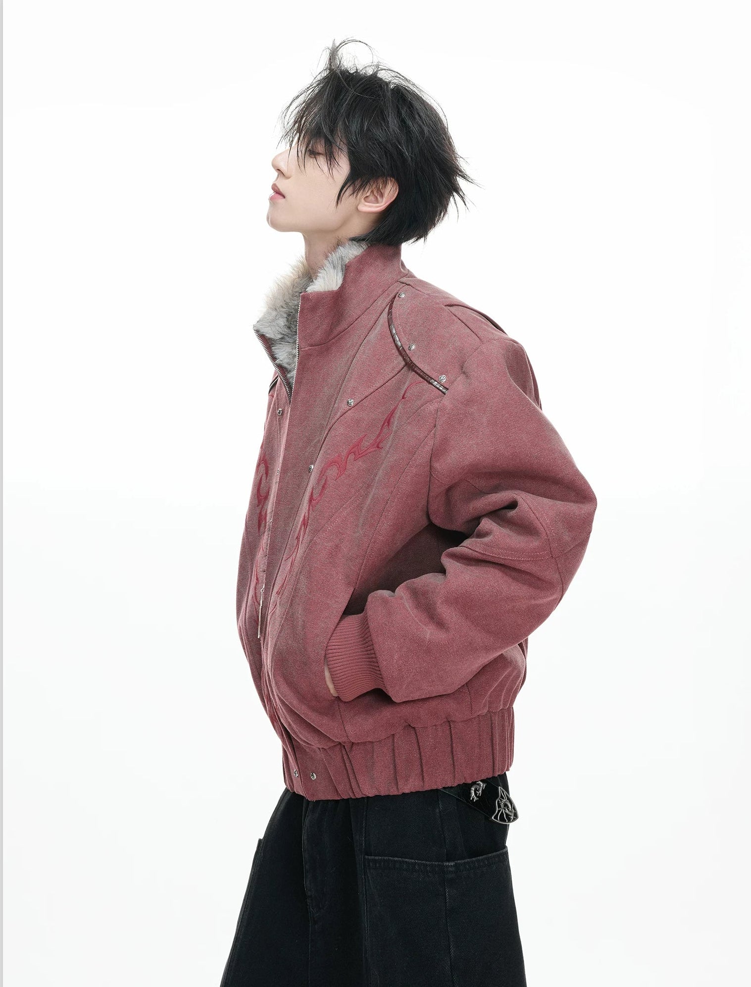 Frostline Crest Faux-Fur Bomber