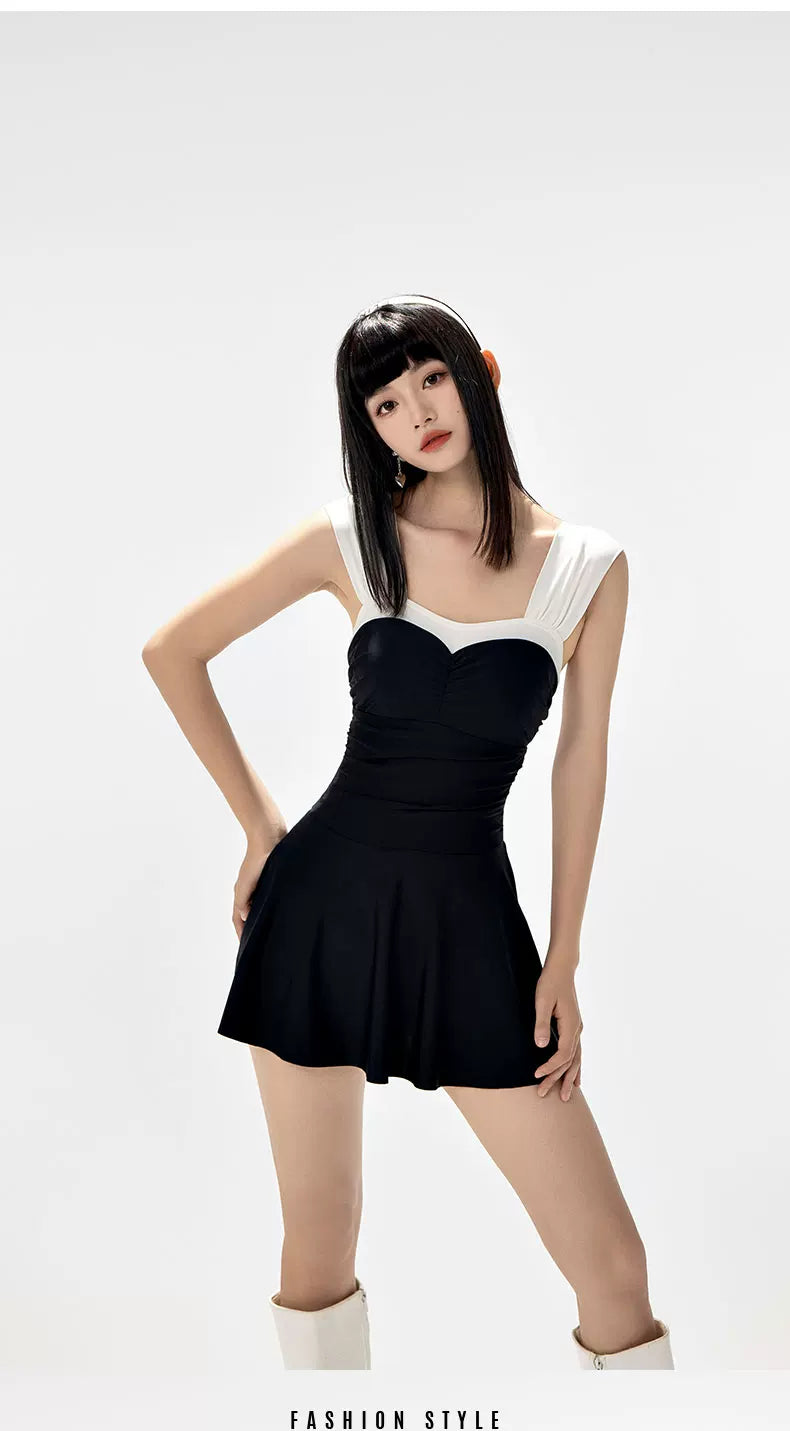 Mono Muse Open‑Back Skirted Swimsuit