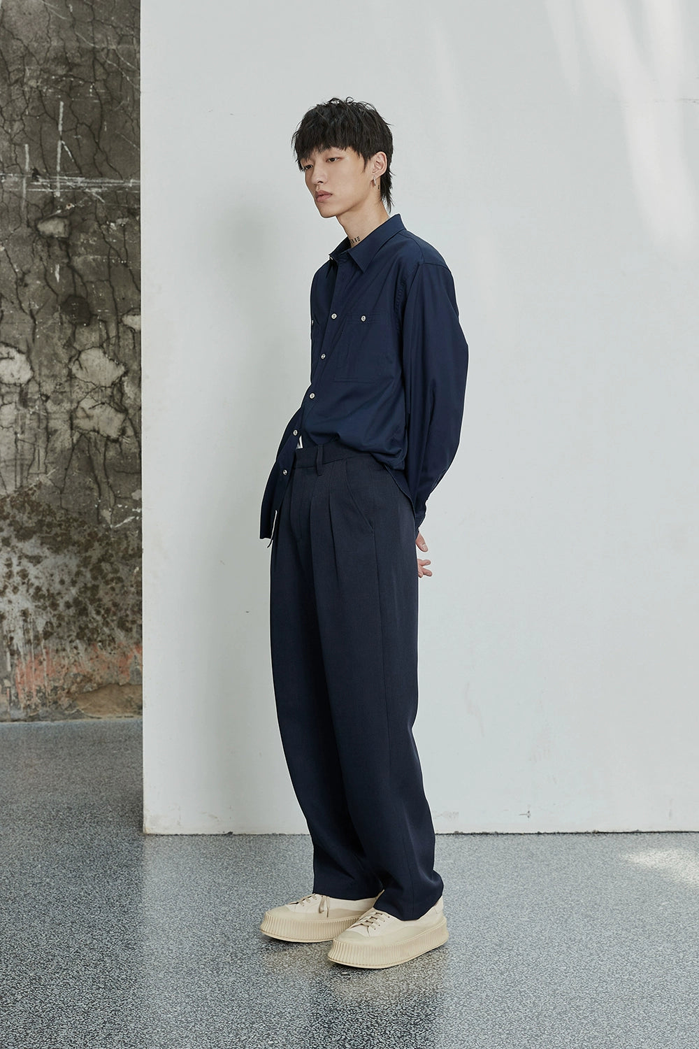 Asymmetric Pocket Oversized Shirt