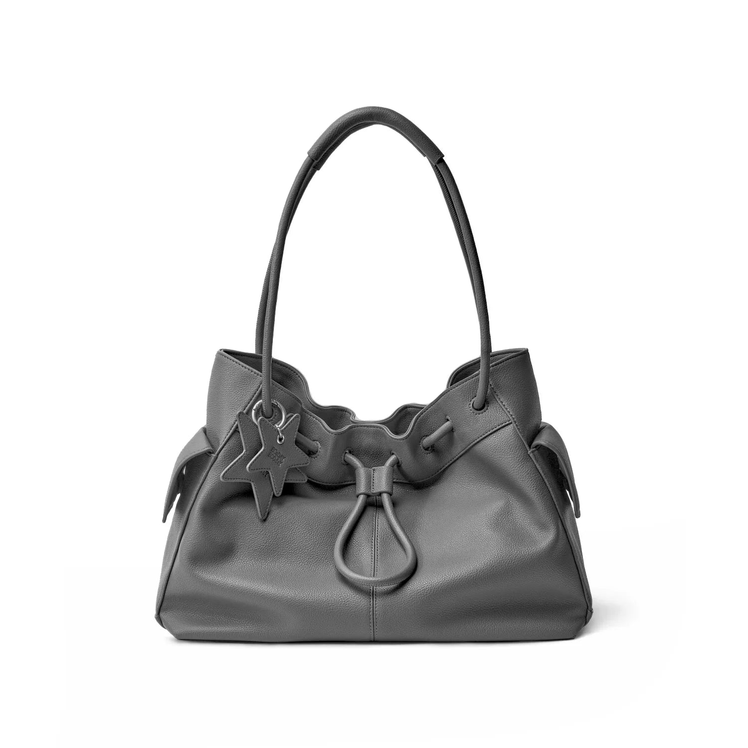 Drawstring Cloud Shoulder Bag - Carbon Gray / Large