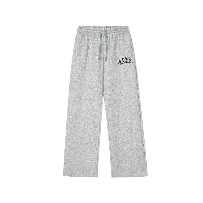 Logo Embroidered Wide-Leg Drawstring Sweatpants