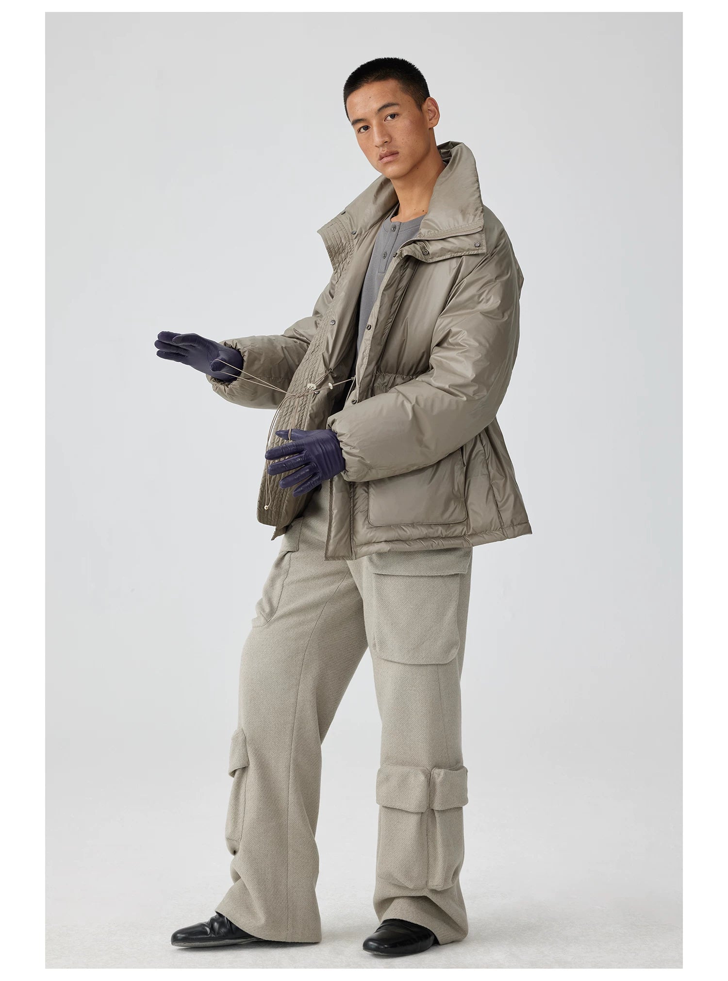Multi-Pocket Wide-Leg Cargo Trouser