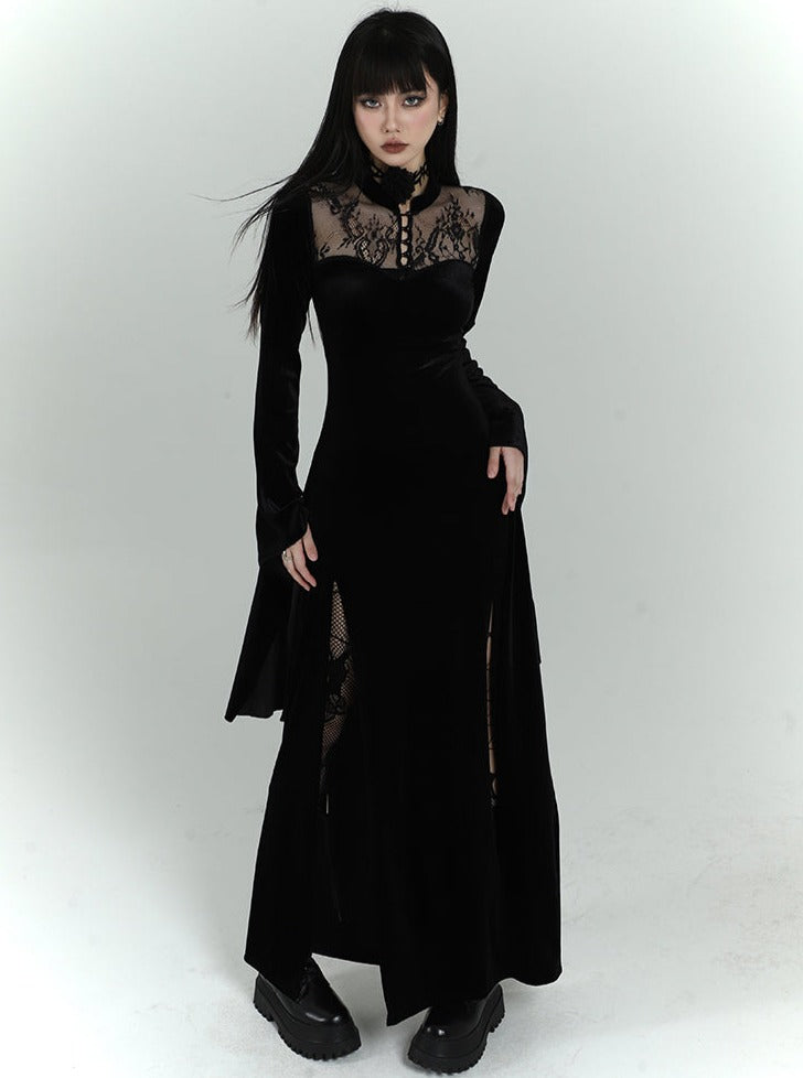 Dark Victorian Corset Maxi Dress