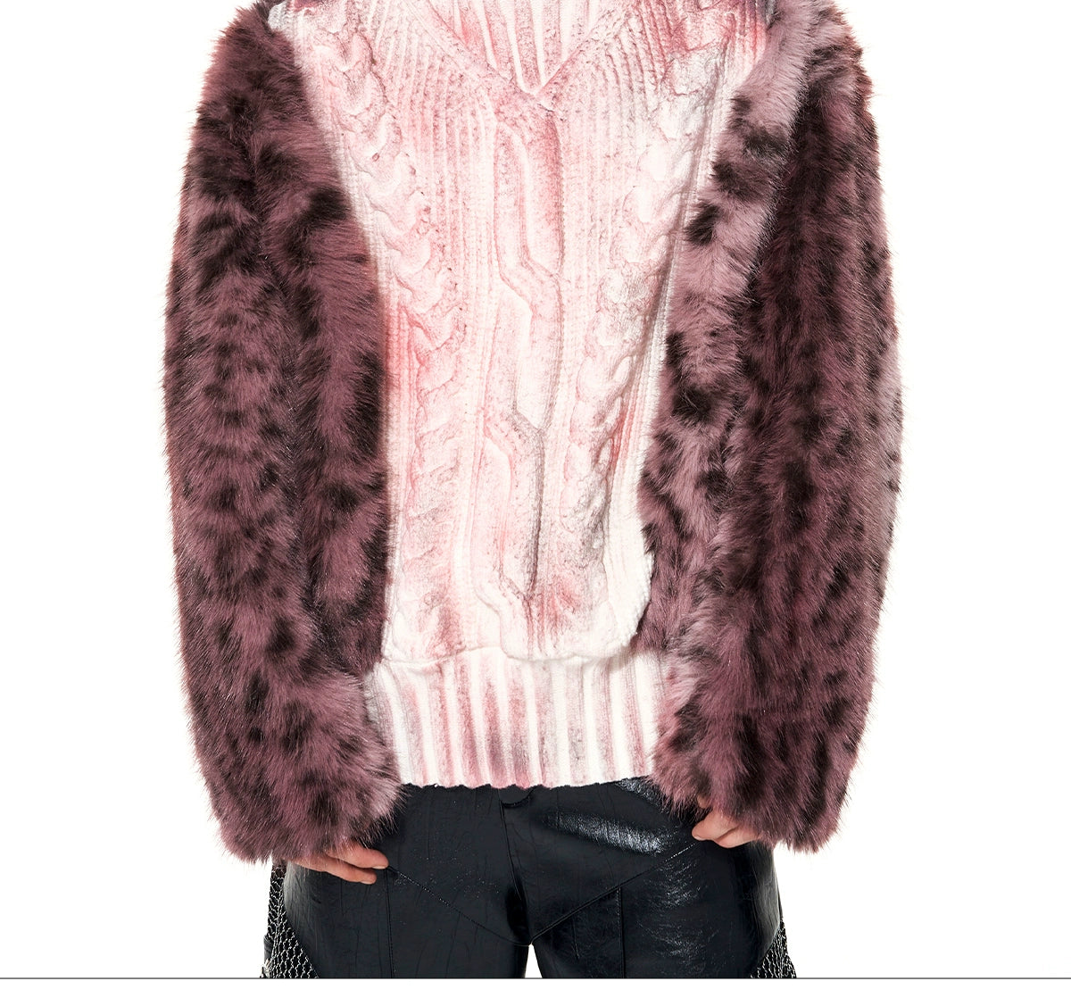 Rosy Frost Leopard Faux Fur Jacket