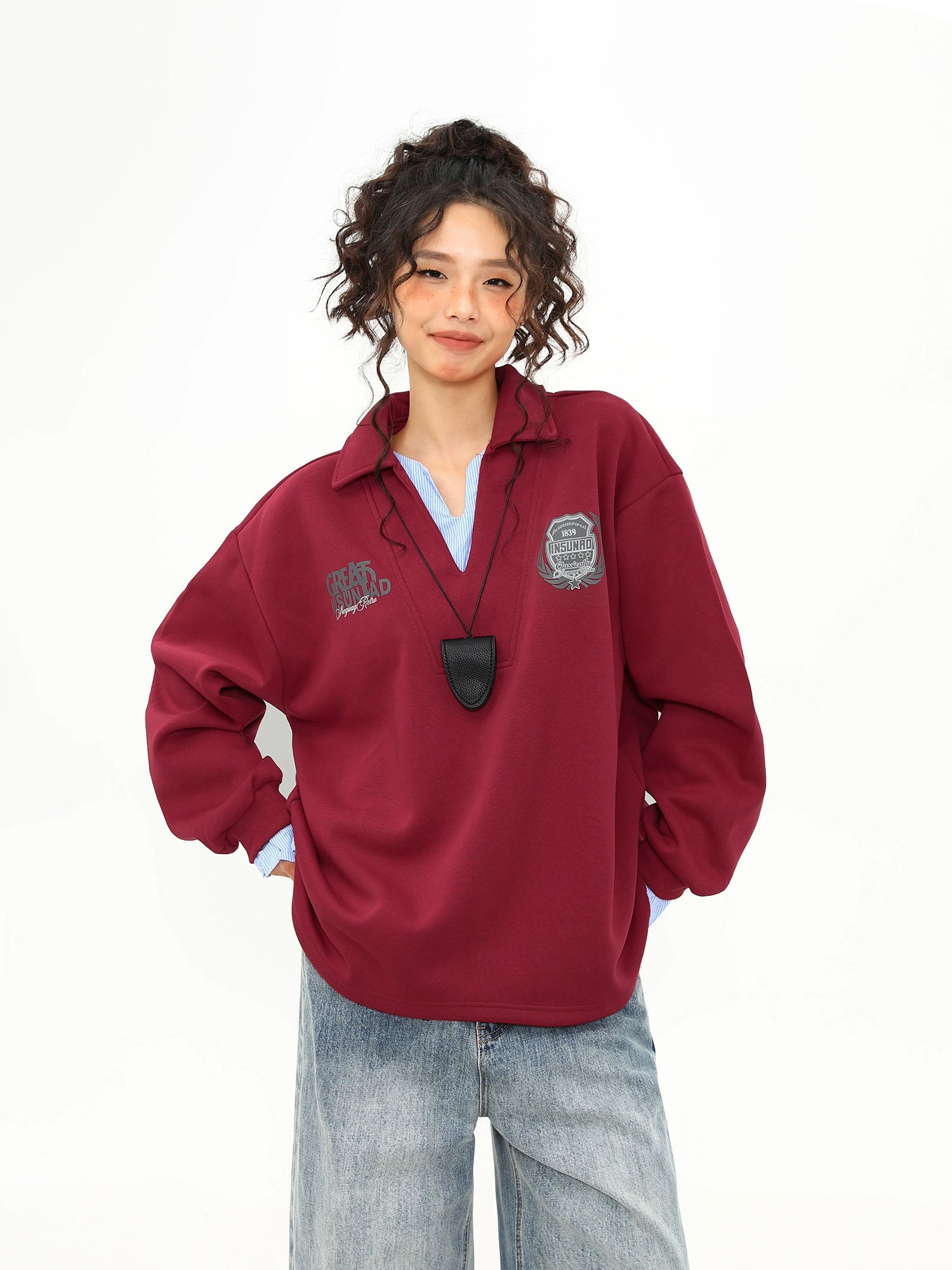 Crimson Varsity Rugby Pullover