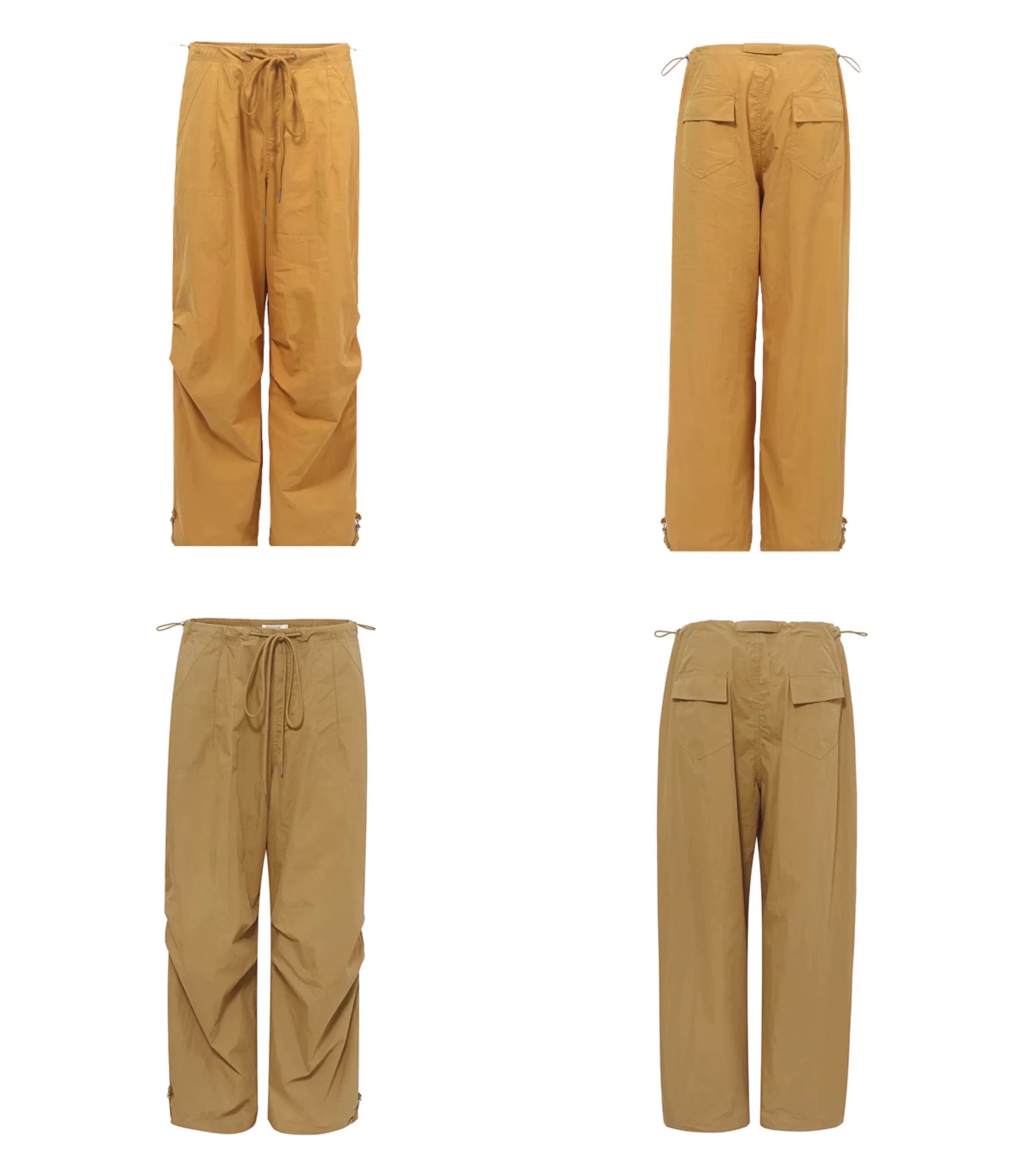 Relaxed Drawstring Parachute Cargo Pants