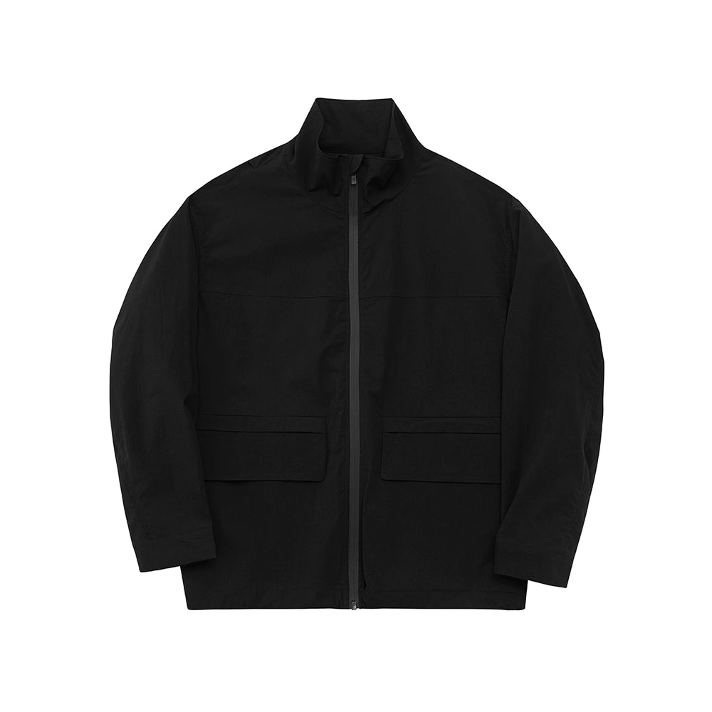 Zipper High-Neck Structural Windbreaker Jacket