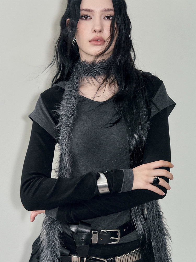 Two Layered Hooded Top