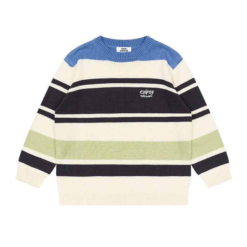 Colorful Stripes Multi Color Knit Sweater - chiclara