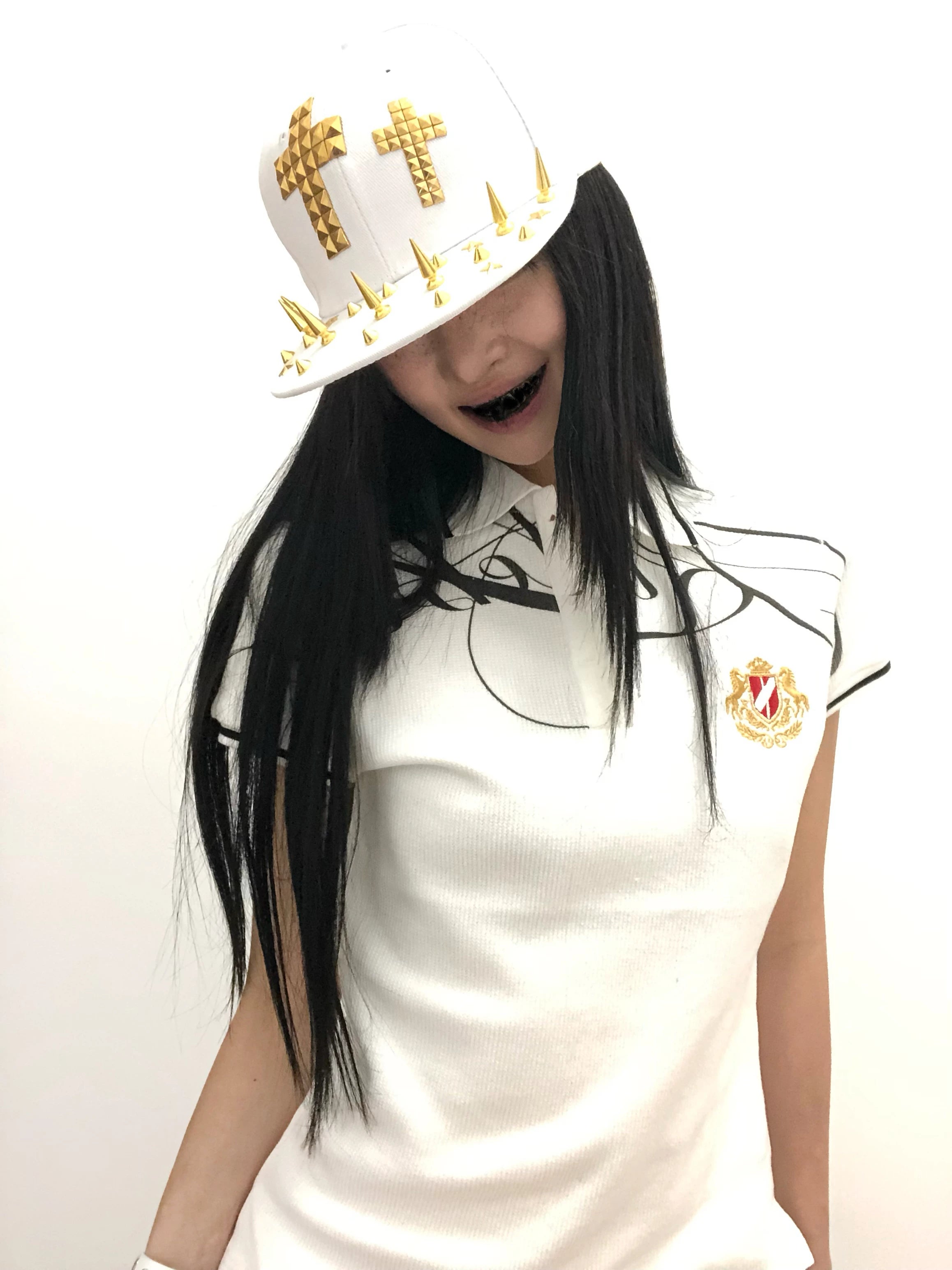 Script Crest White Polo Shirt