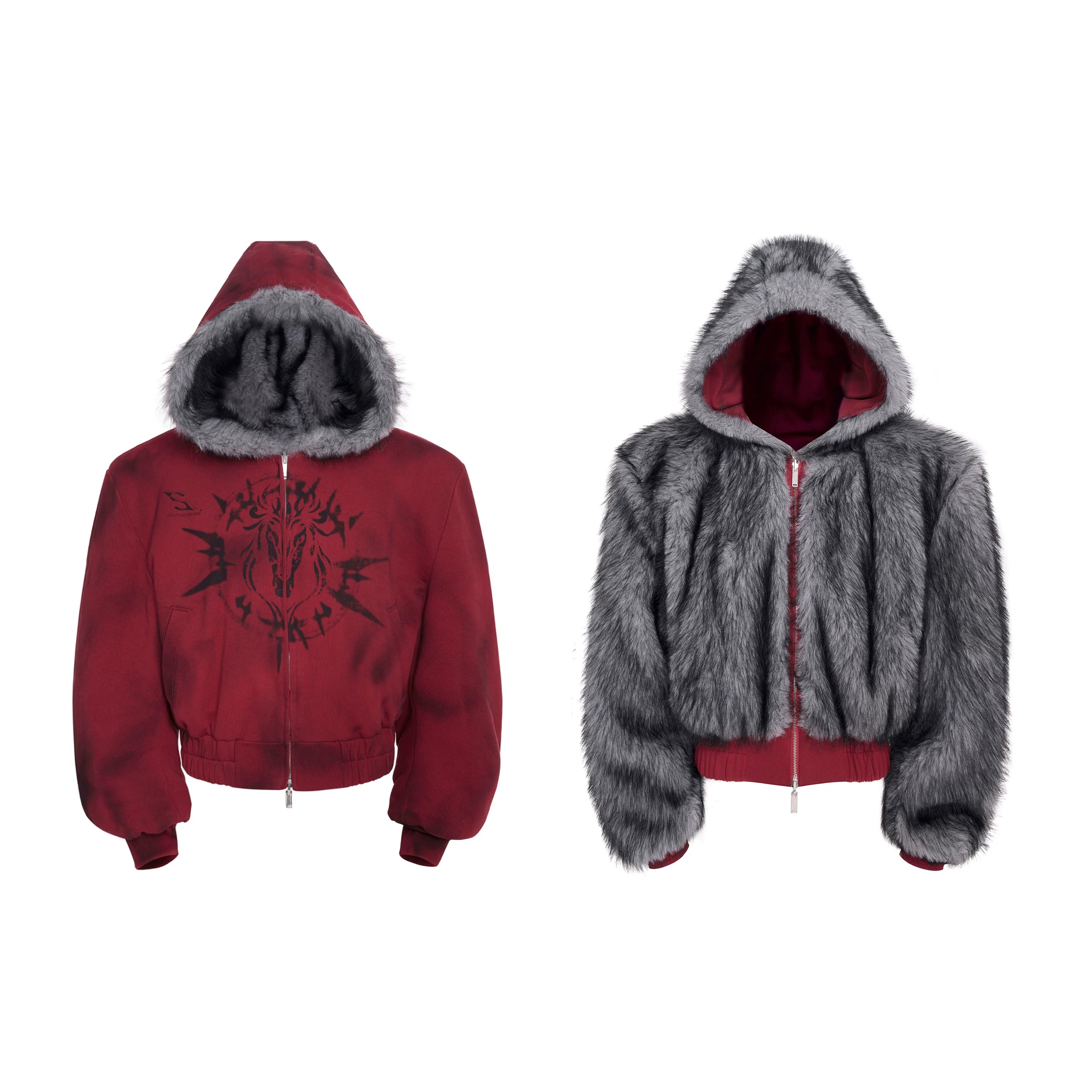 Frost Faux‑Fur Hooded Jacket and Pants Setup