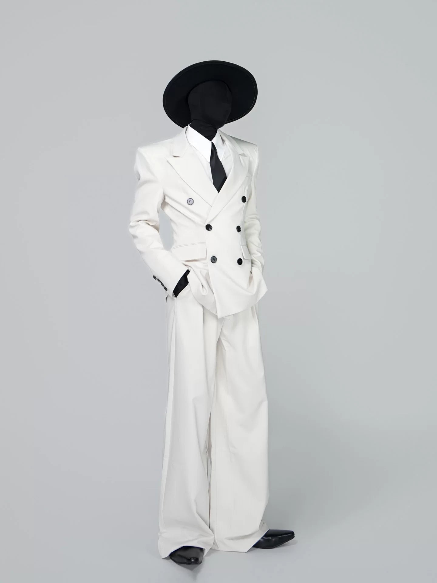 Ivory Eclipse Double-Breasted Power Jacket