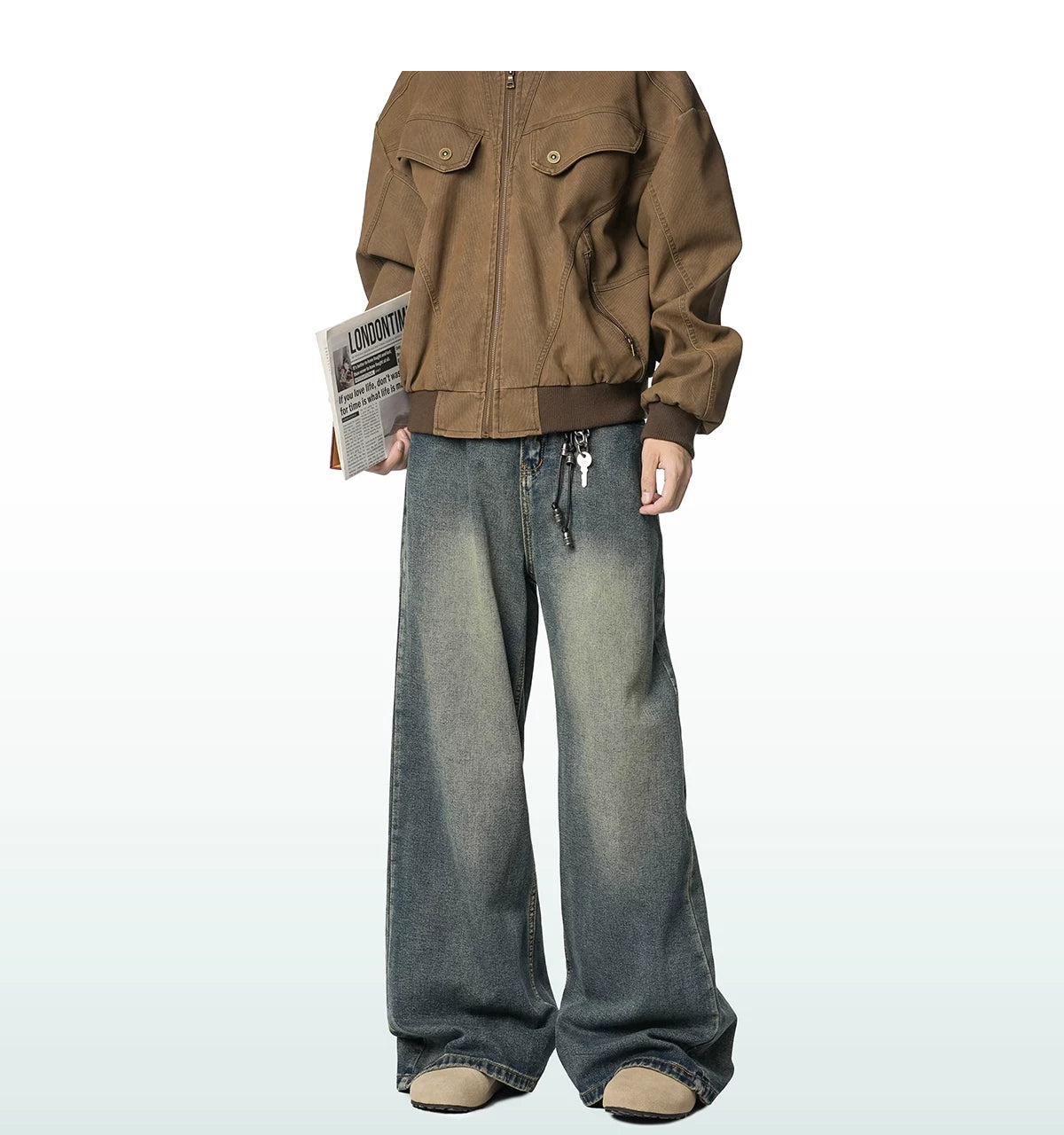 Harbor Fade Wide-Leg Jeans