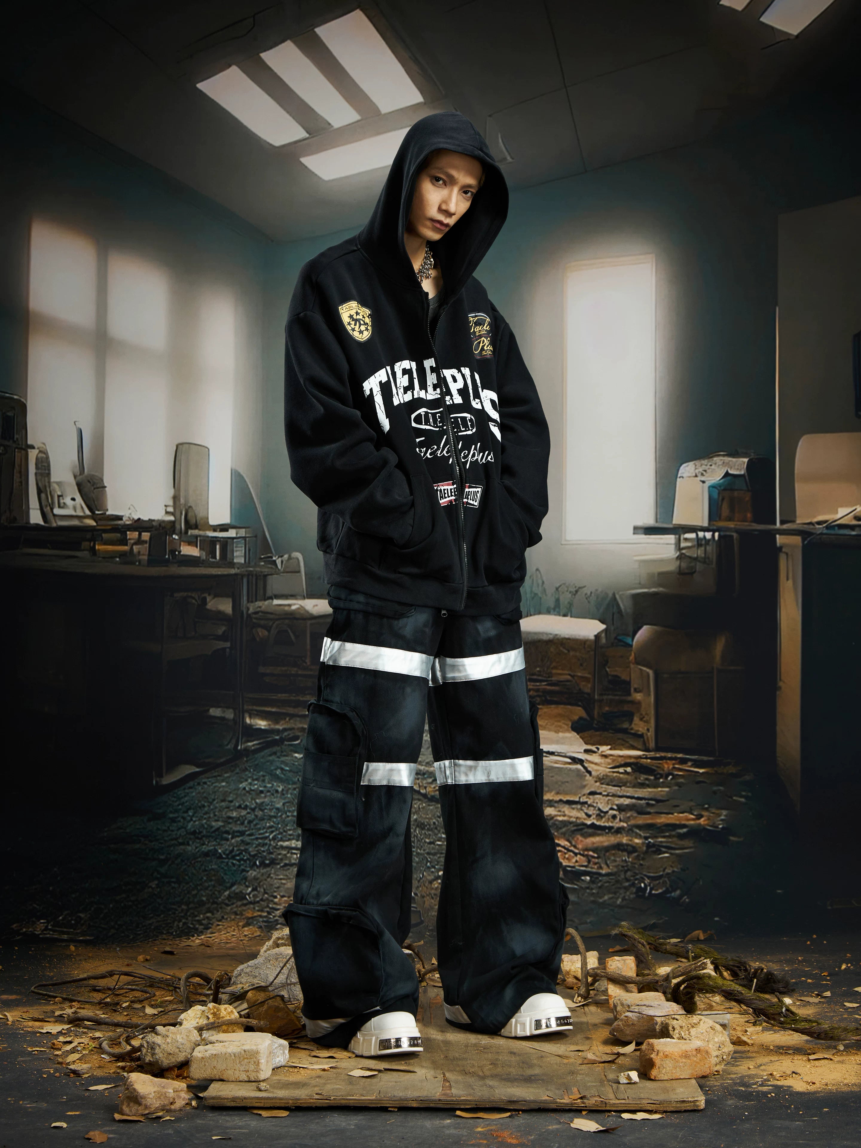 Taeleplus Varsity Patch Zip Hoodie