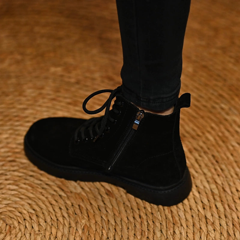 Midnight Cozy Lined Combat Boots