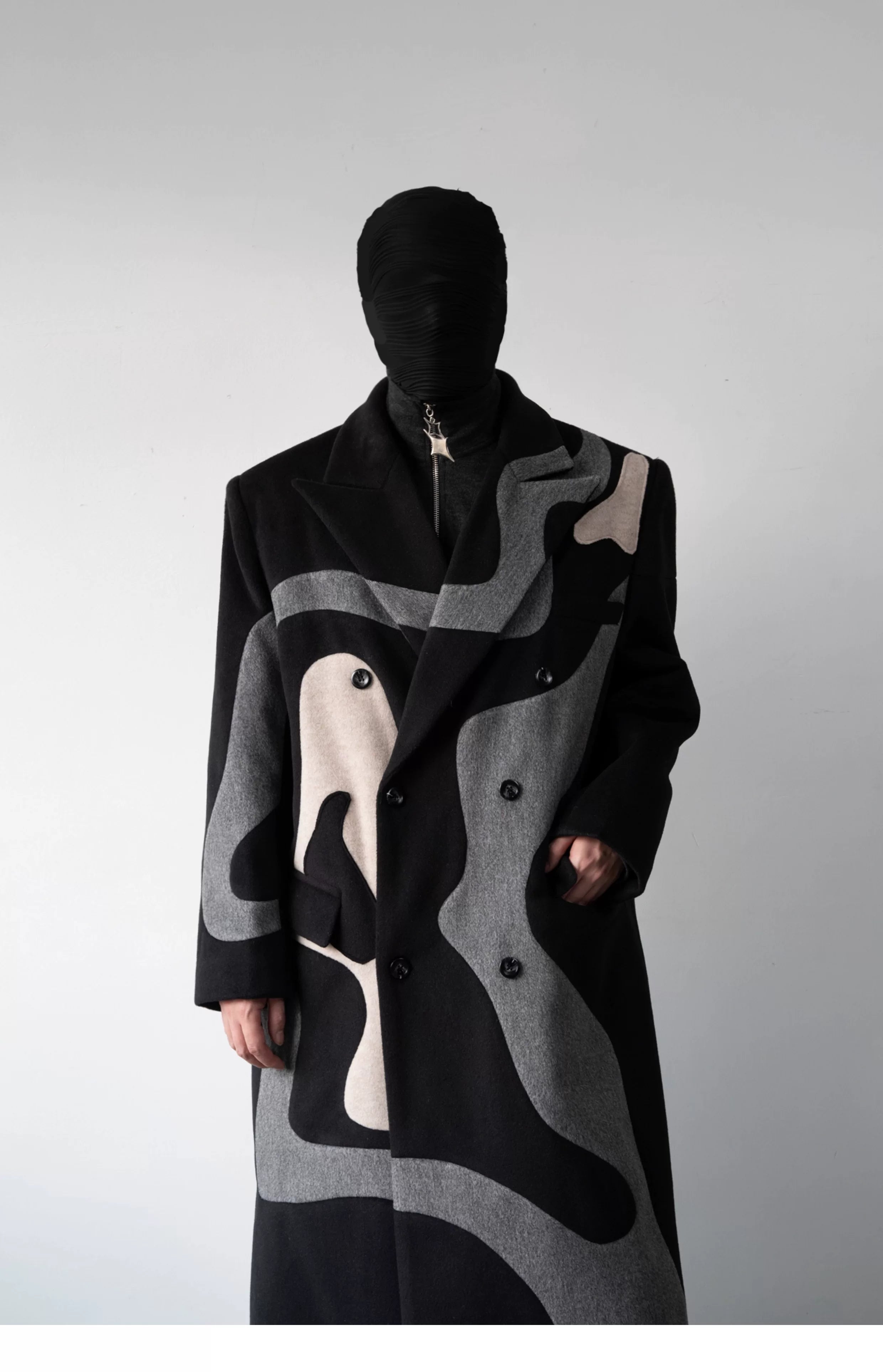 Desert Mirage Sculpted Wool Overcoat