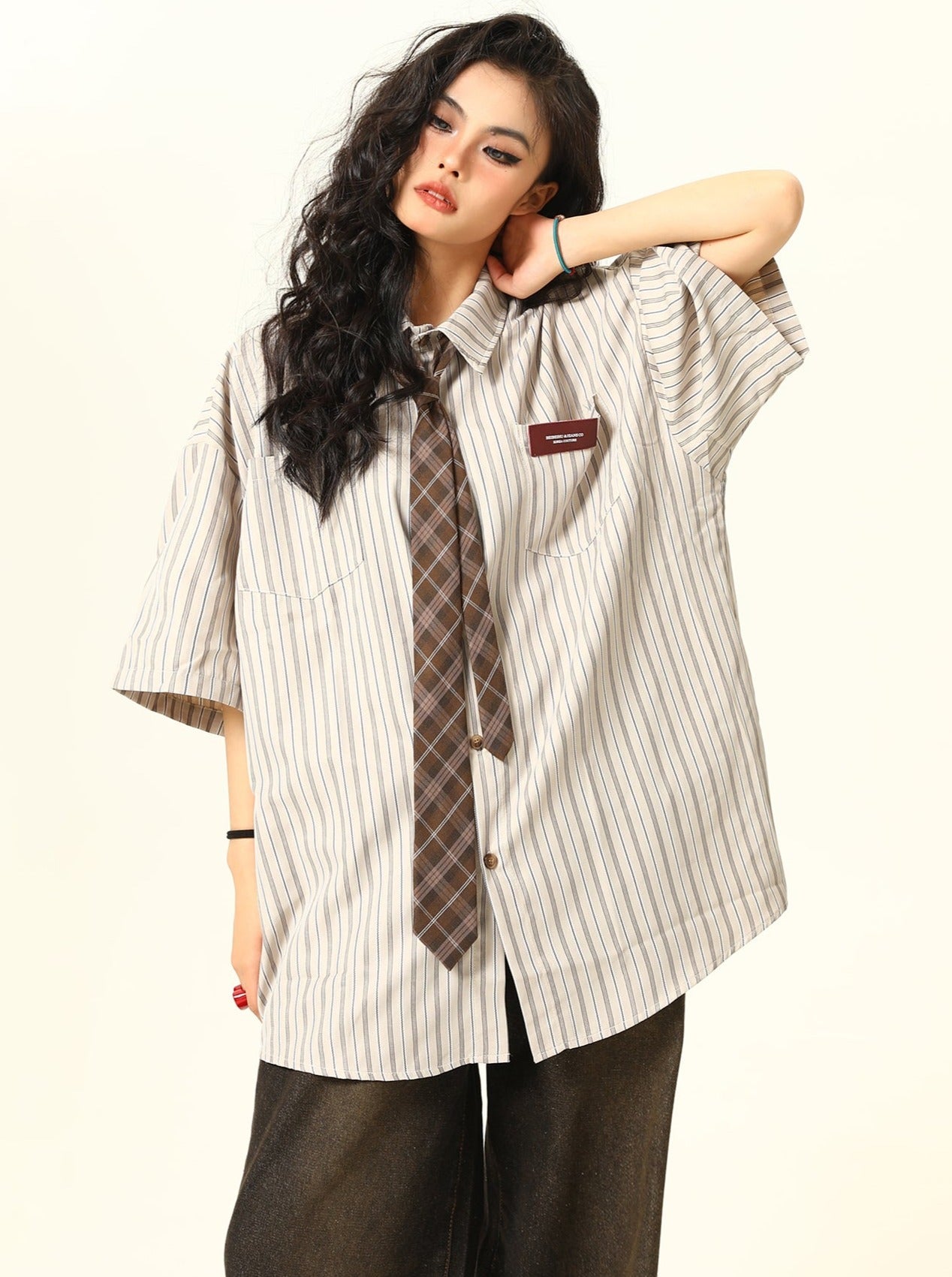 Vintage Striped Oversized Shirt