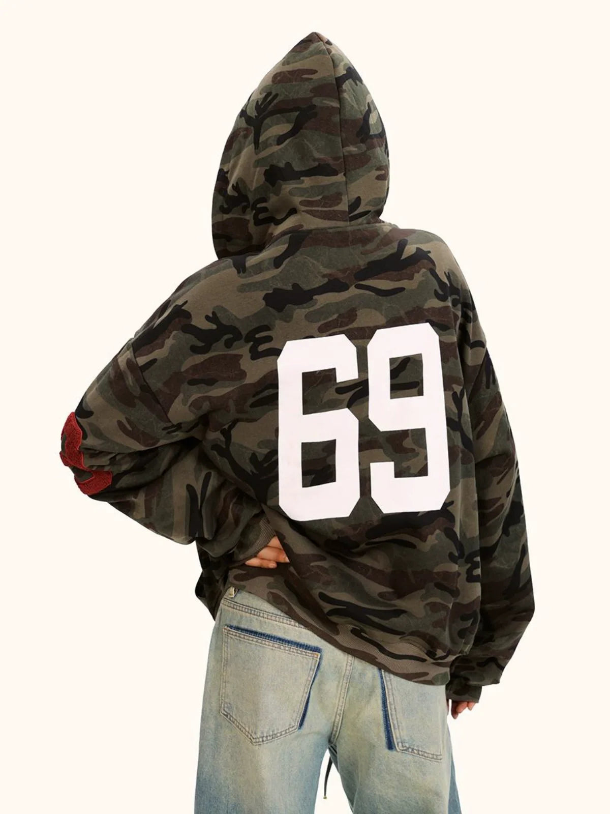 Unisex "Back Number" Zip Hoodie Jacket