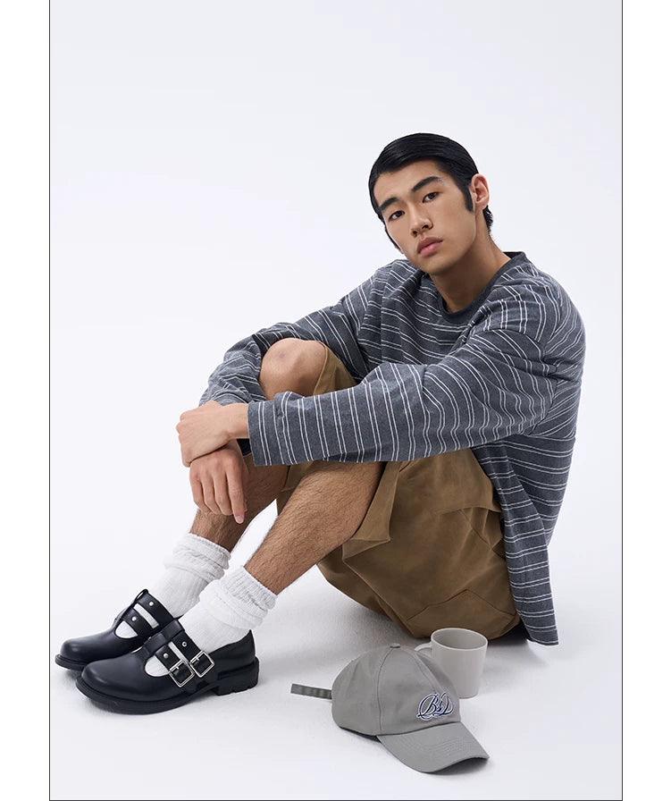 Driftline Pinstripe Oversized Long-Sleeve Tee