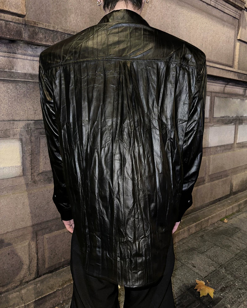 Midnight Prism Stud-Leather Eclipse Shirt