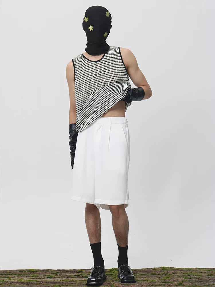 Ivory Arc Tailored Long Shorts