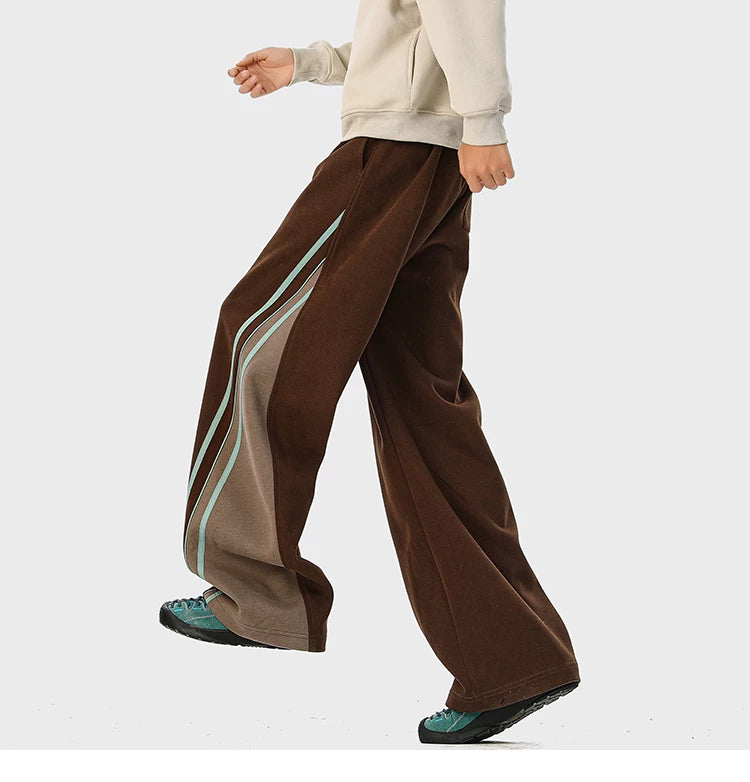 Mint-Stripe Varsity Track Pants