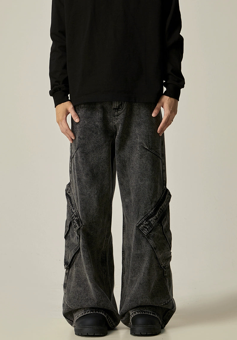 Obsidian Surge Cargo Wide Jeans