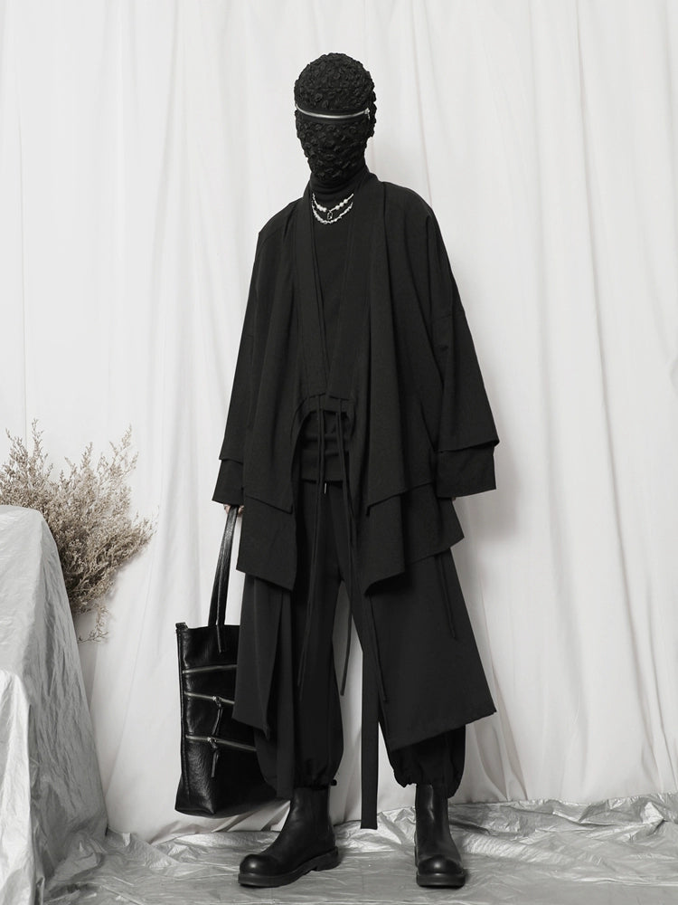 Oversized Black Kimono Cardigan