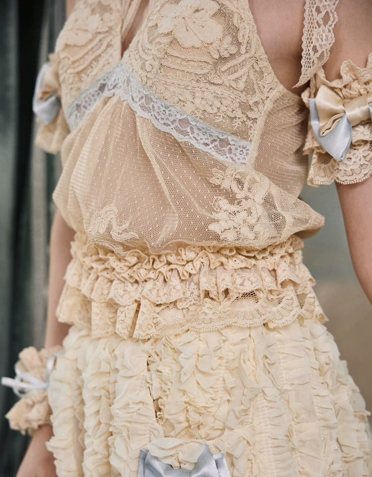 Bow Halter Lace Peplum Cami Top