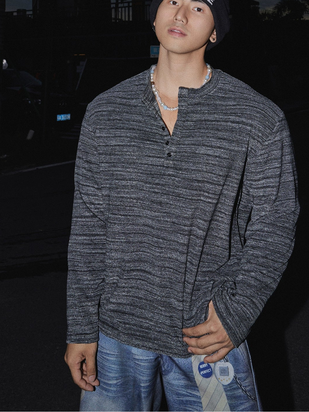 Cloudline Shadow Henley Knit Top