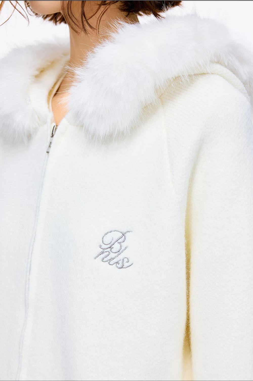 Frostline Faux Fur Hood Zip Cardigan