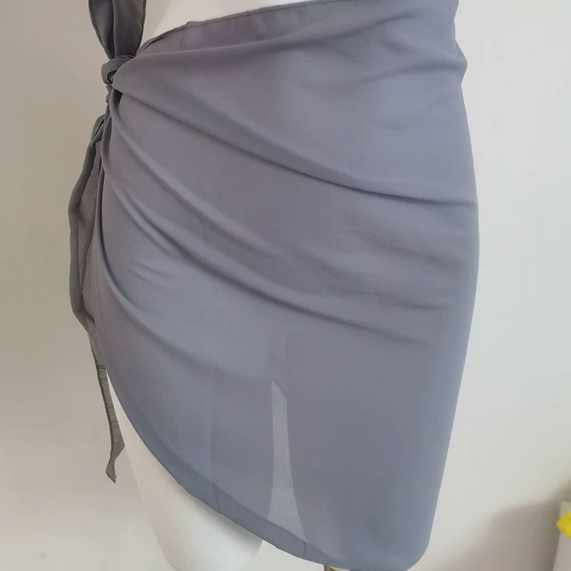 Sunburst Sheer Tie-Front Beach Sarong