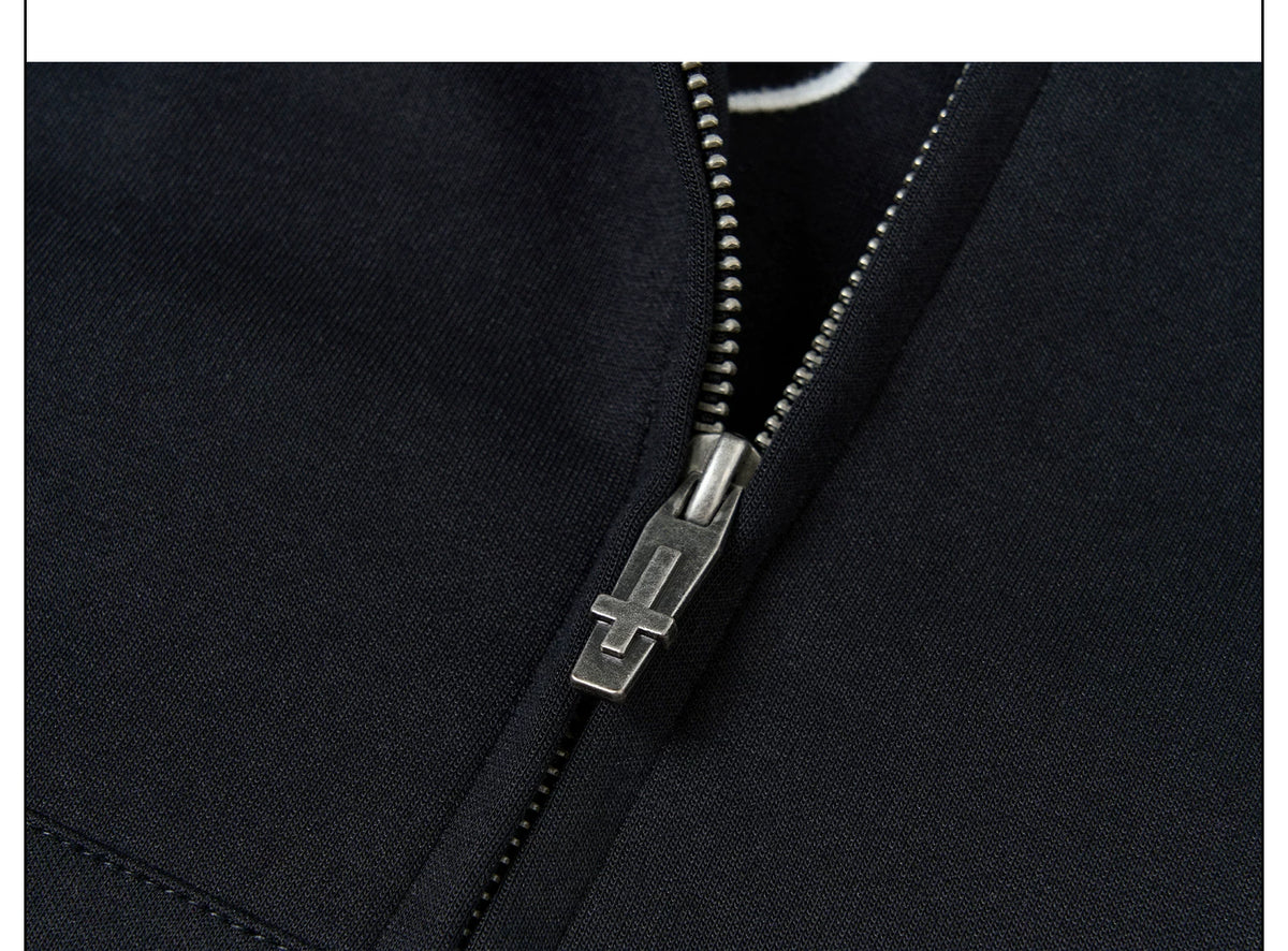 Midnight Crest Script Zip Hoodie