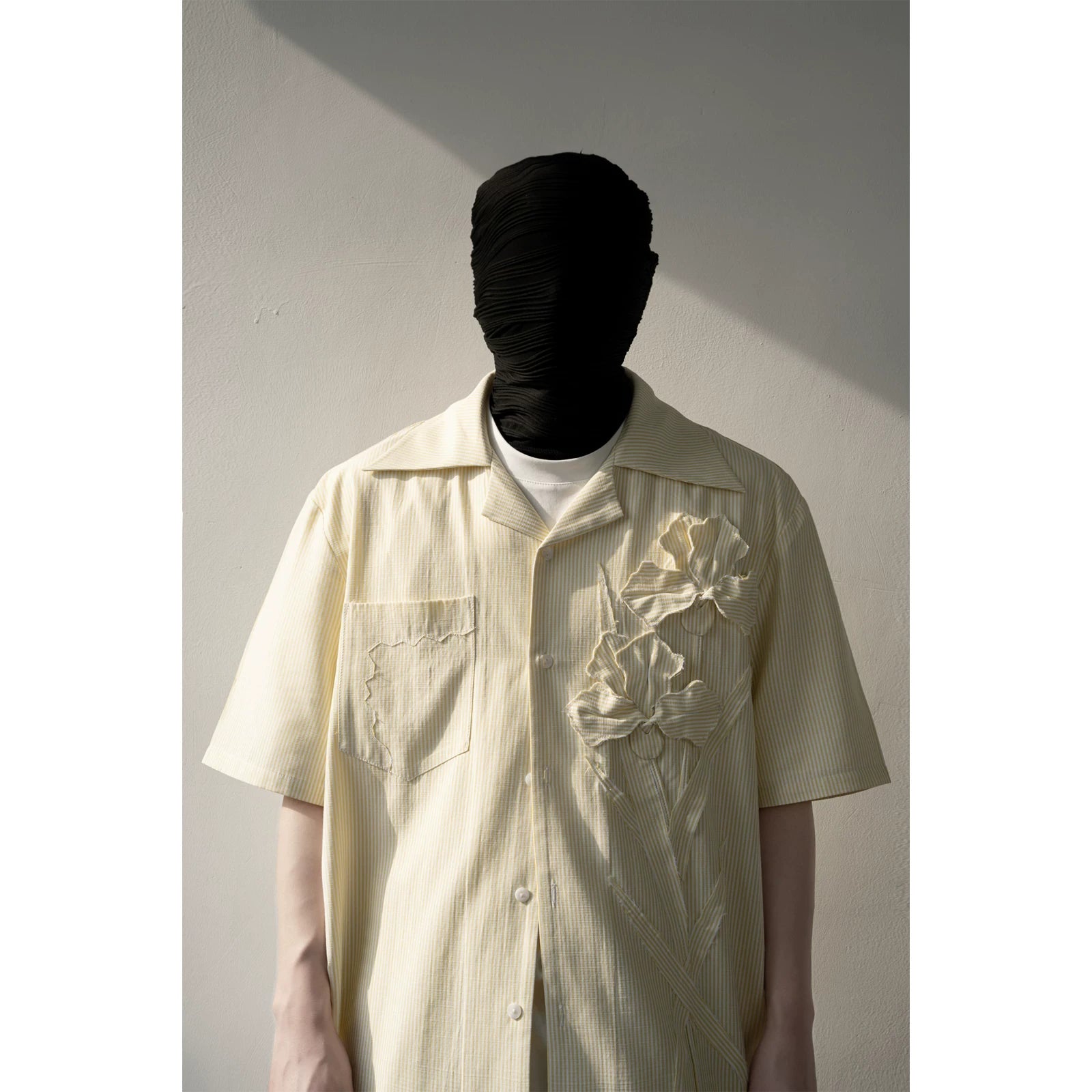 Iris Bloom Stripe Camp Shirt