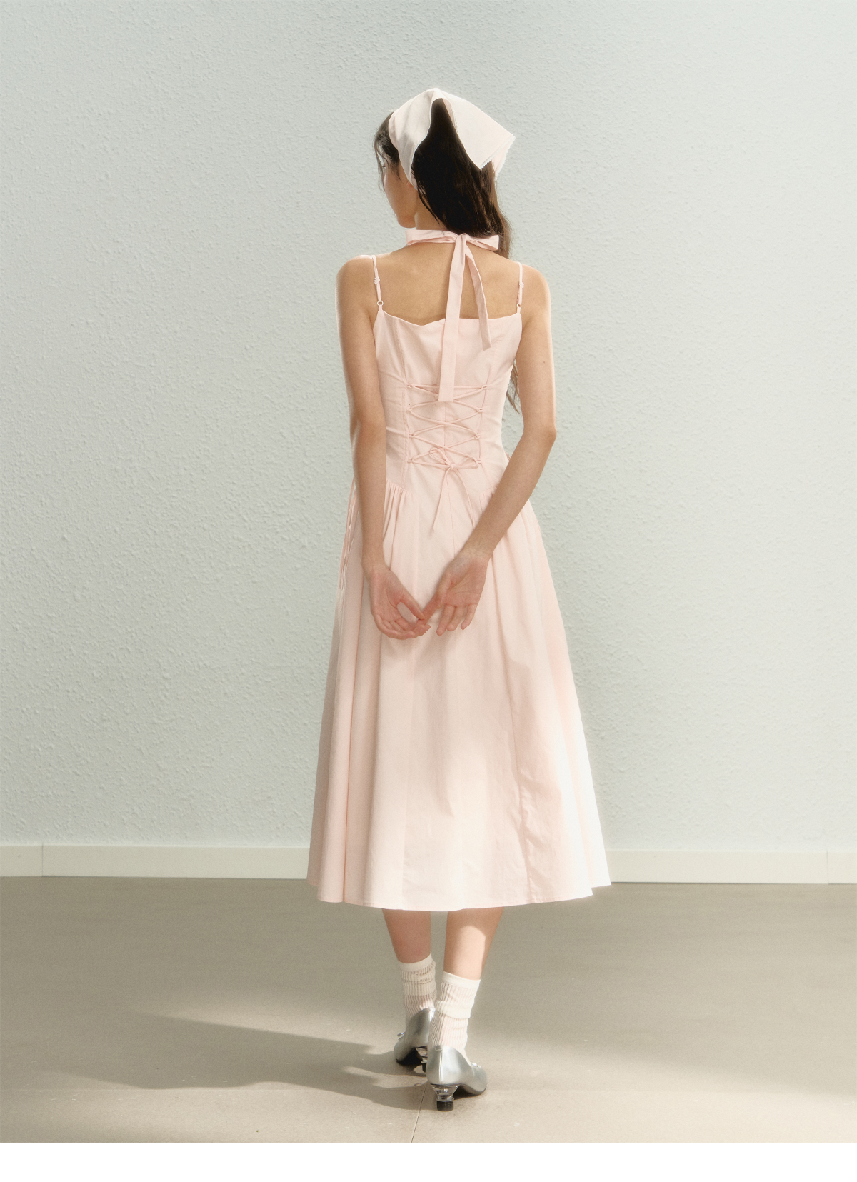 Pink Halter Bow Maxi Summer Dress