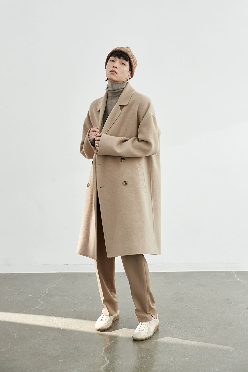 Double-Breasted Oversized Long Coat