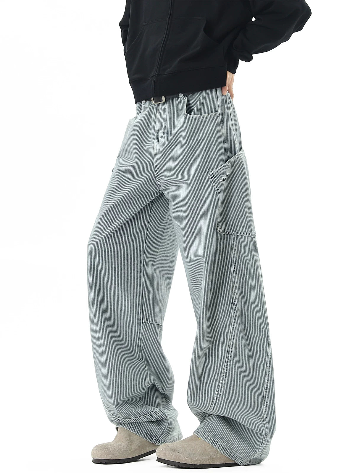 Yardline Stripe Carpenter Wide Pants