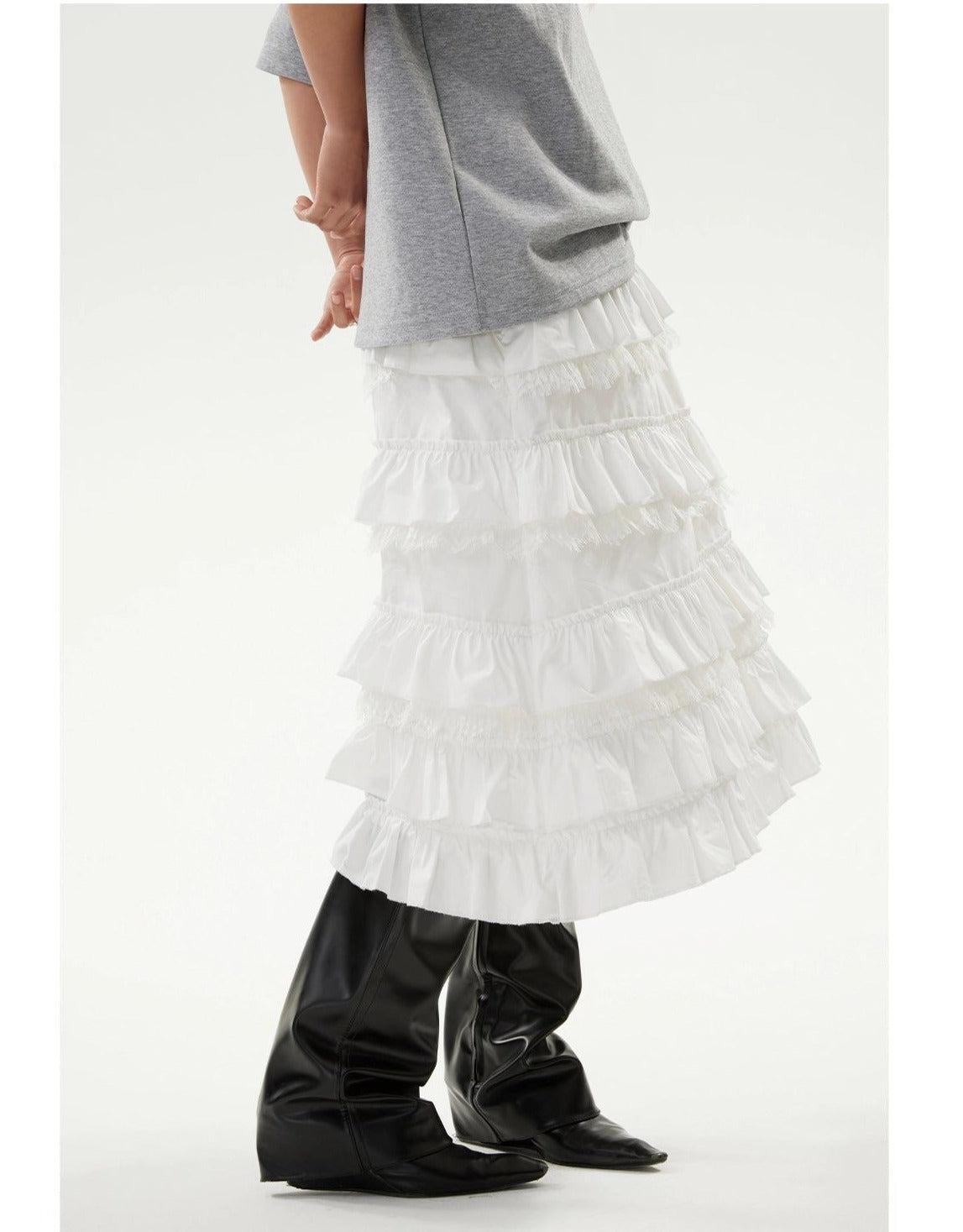 Ruffle Detail Long Skirt - chiclara