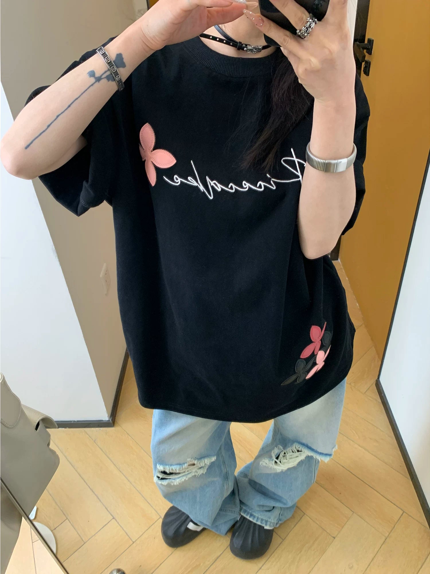 Blossom Script Oversize Tee
