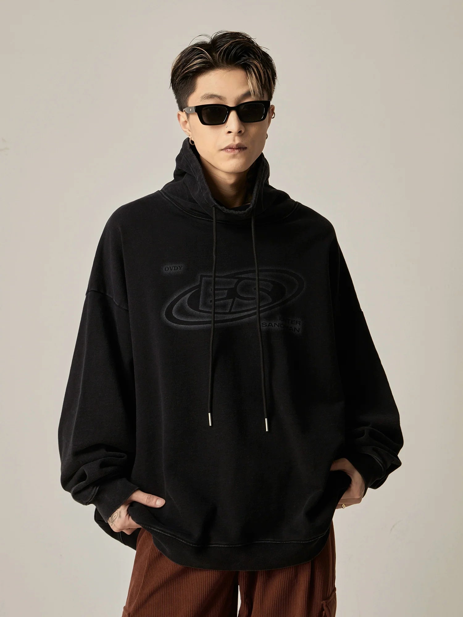 Oversized Logo Turtleneck Sweatshirt