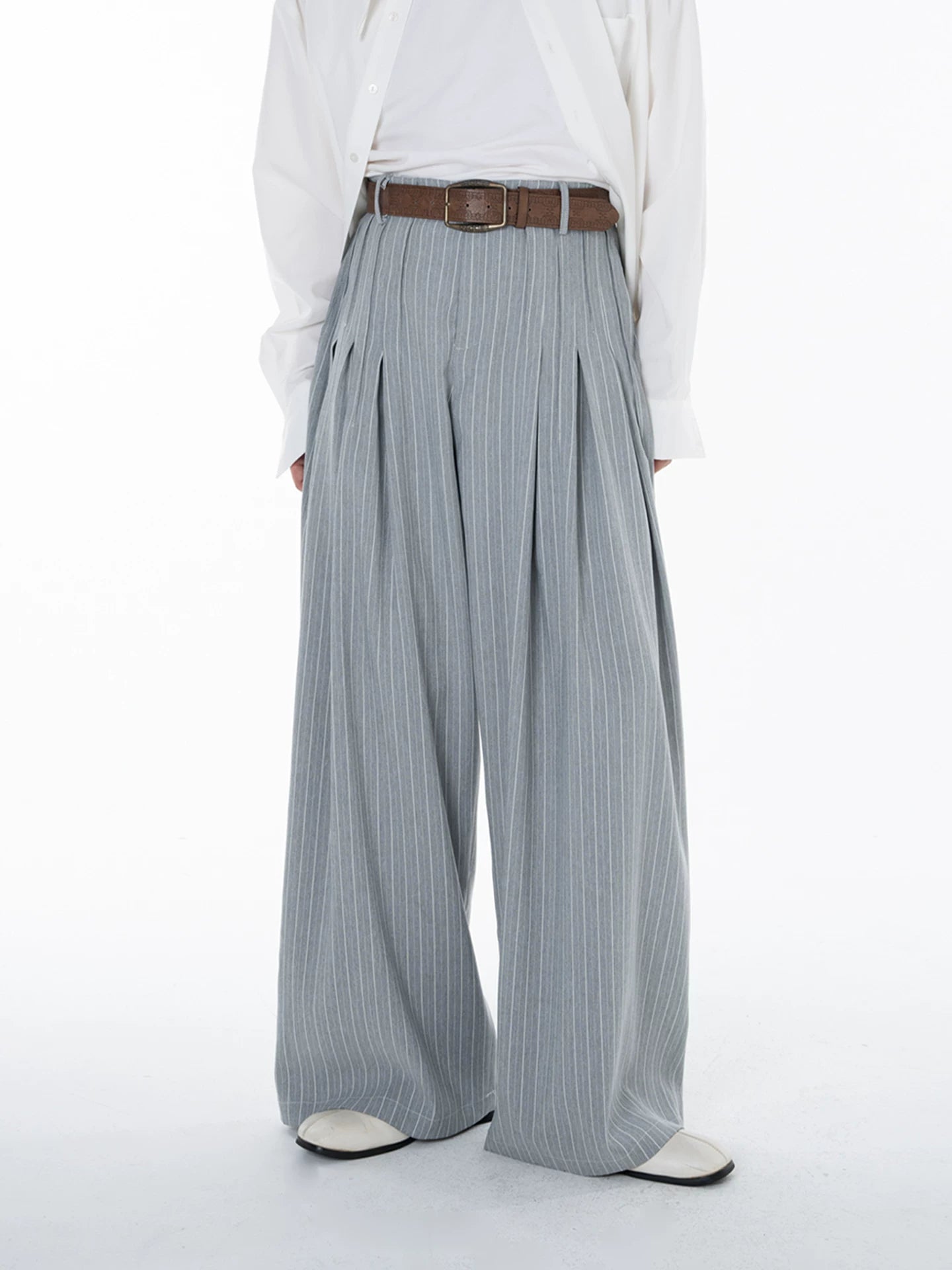 Cloudline Pleated Wide Stripe Trousers