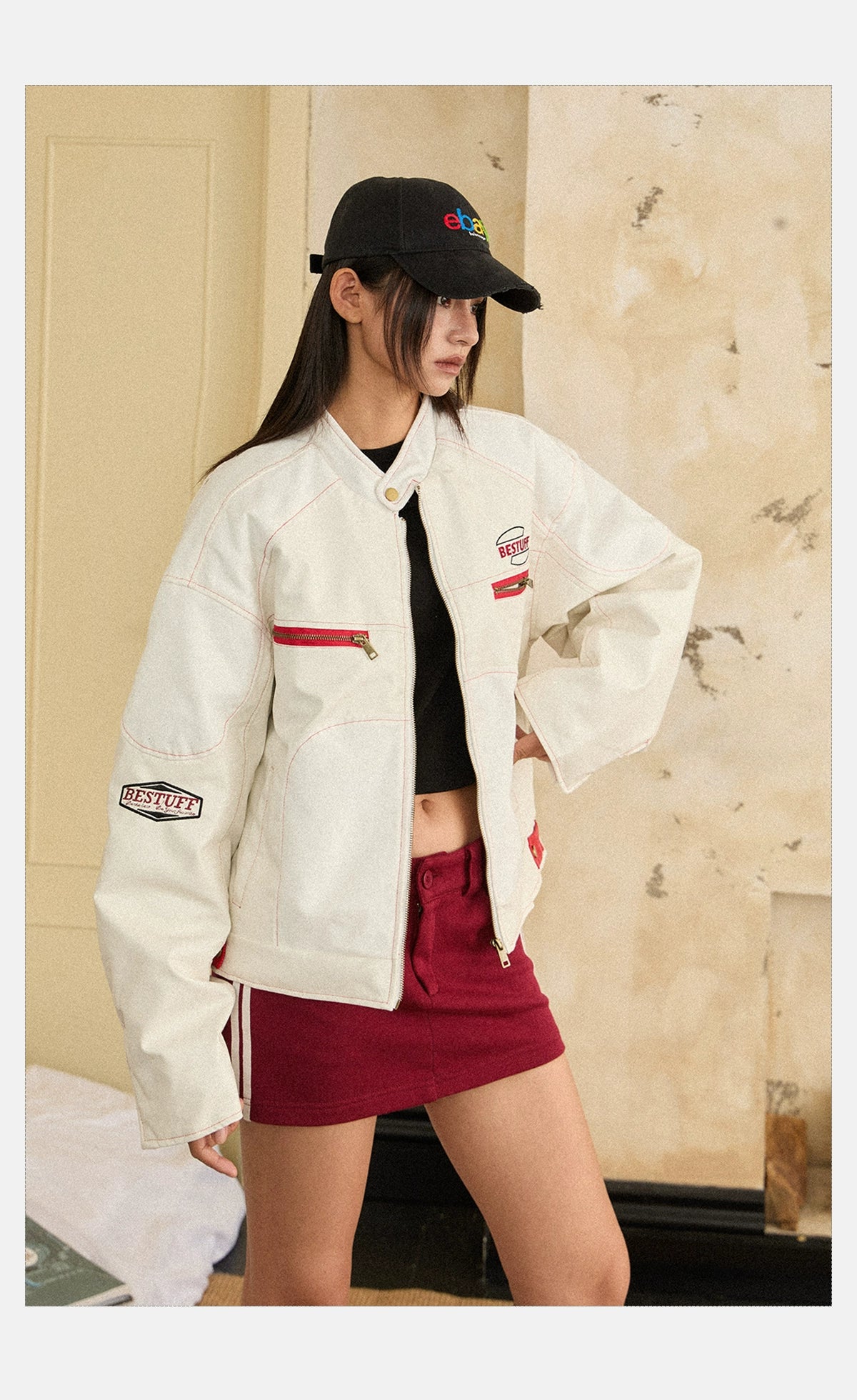 Cropped Moto Jacket