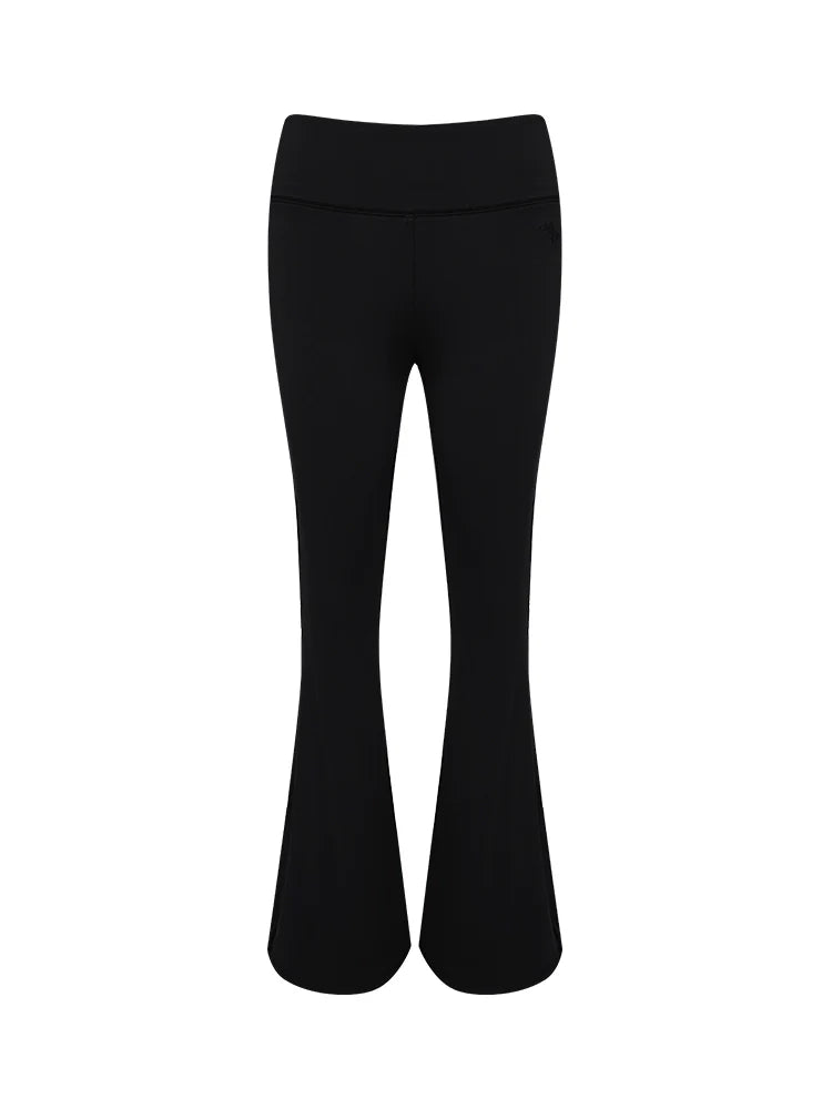 Black High-Waisted Flared Pants