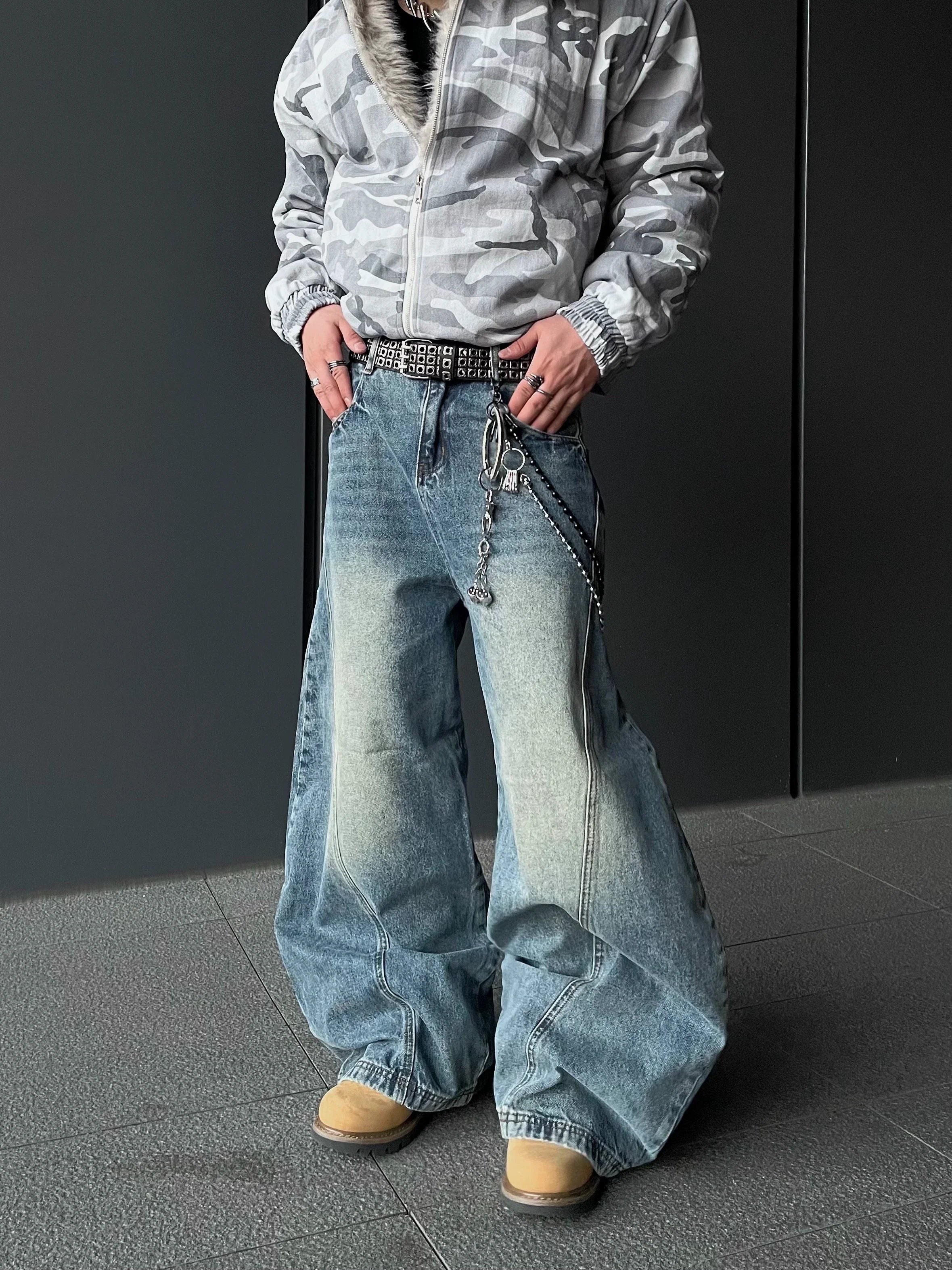 Fade Blast Wide Leg Jeans