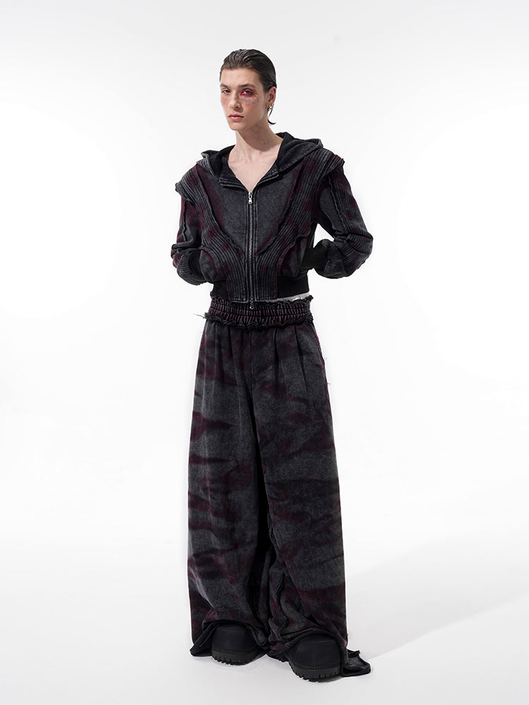 Dark Tie-Dye Hoodie and Pants Setup
